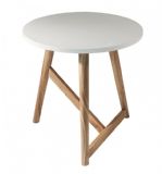 Scandi Round Side Table White